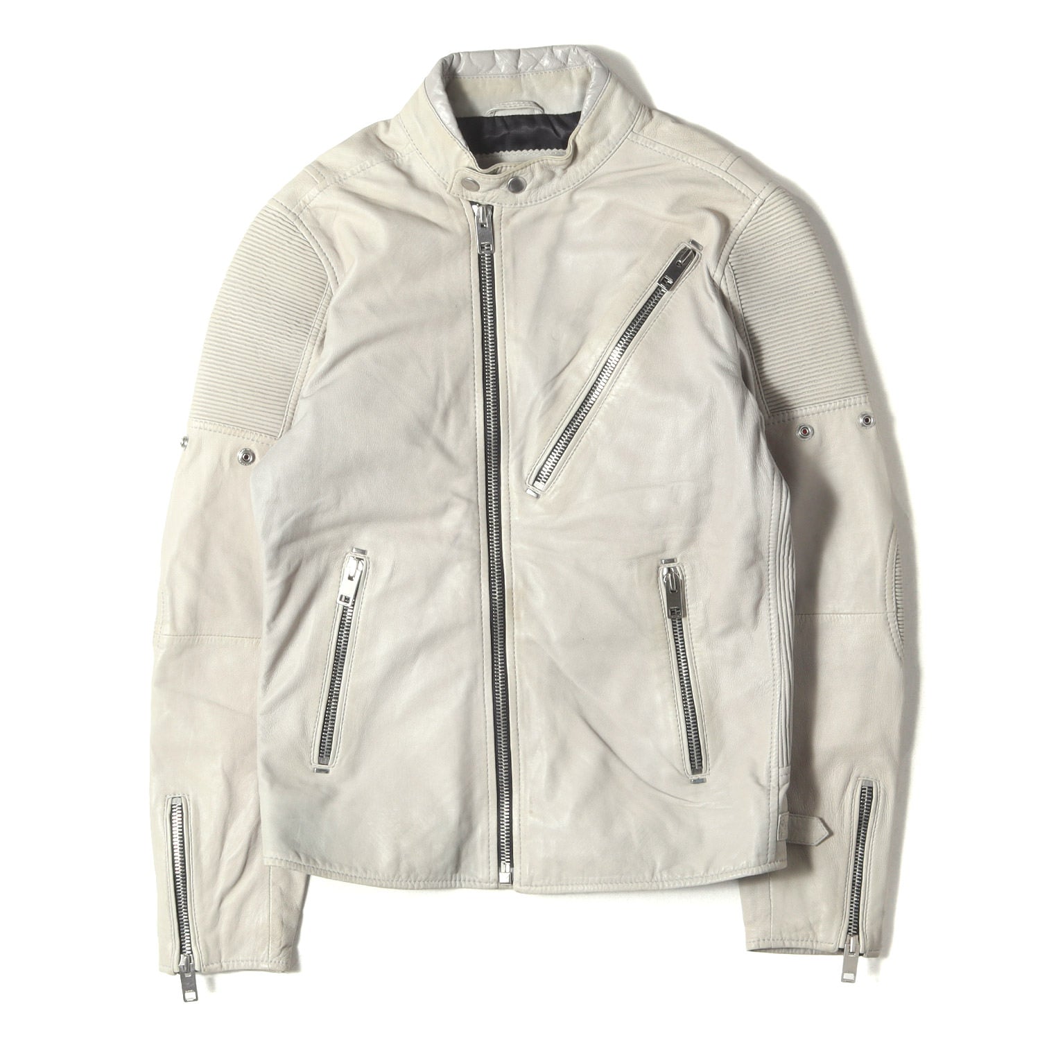 シープスキン レザー バイカー ダブル ライダース ジャケット RN93243