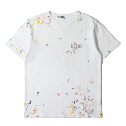 21SS ドリップペイント 前Vガゼット オーバーサイズ Tシャツ 183J686A0554