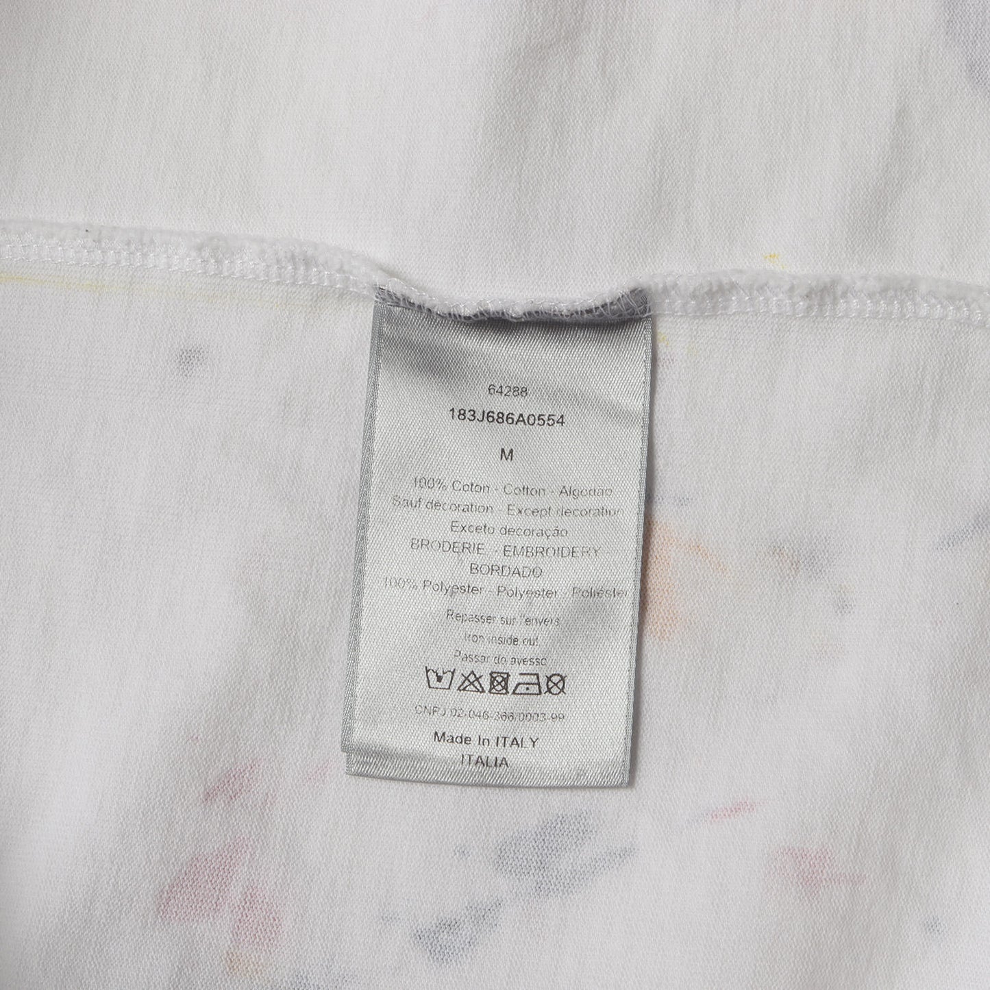 21SS ドリップペイント 前Vガゼット オーバーサイズ Tシャツ 183J686A0554