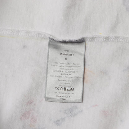 21SS ドリップペイント 前Vガゼット オーバーサイズ Tシャツ 183J686A0554