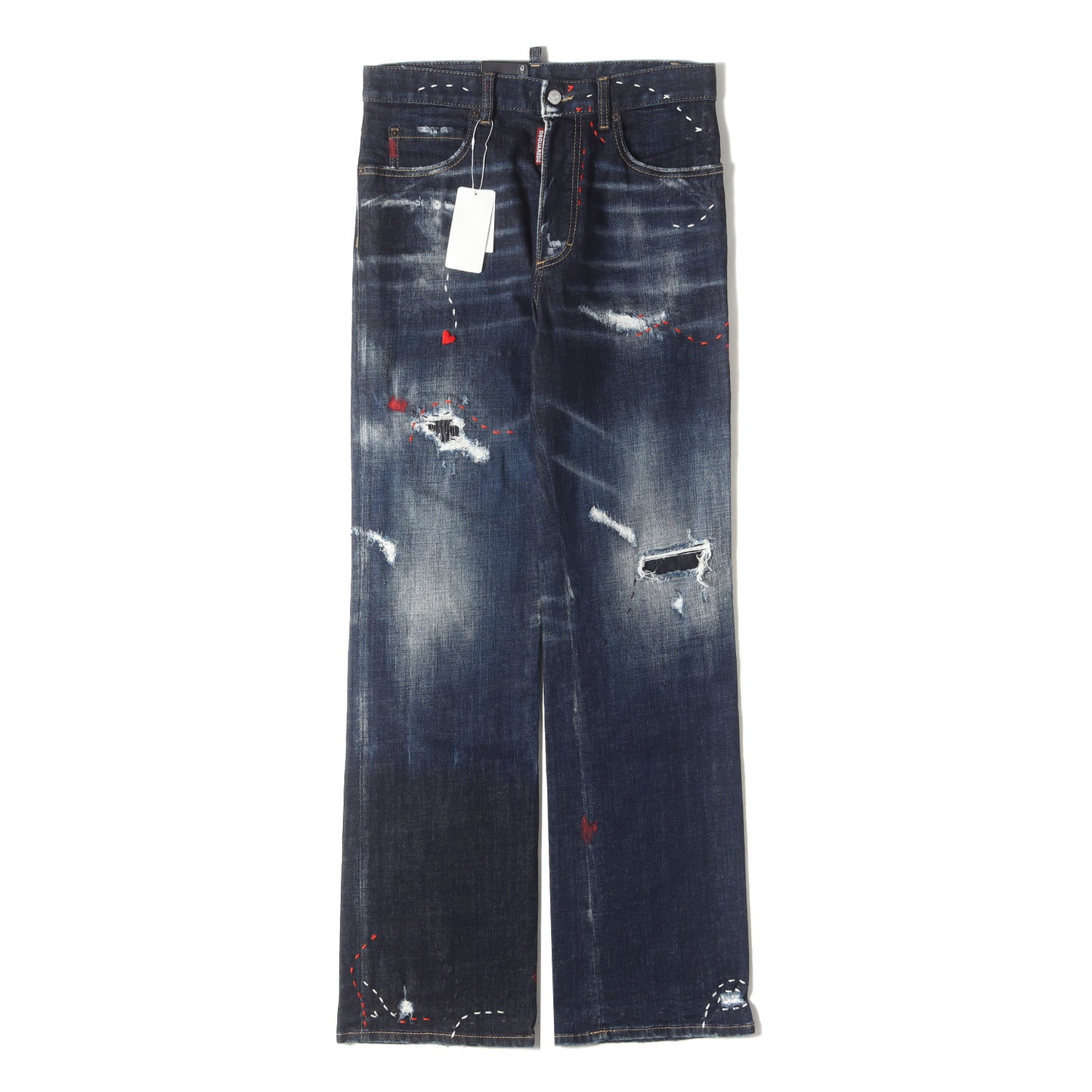 ダメージリペア加工 ペイント ステッチ カスタム デニムパンツ (ROADIE JEAN) S75LB0629 S30664
