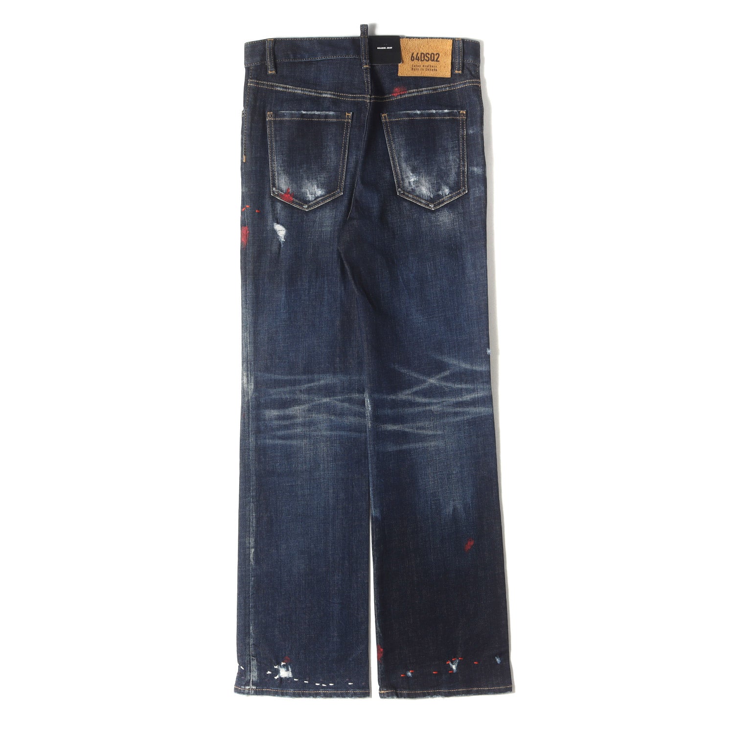 ダメージリペア加工 ペイント ステッチ カスタム デニムパンツ (ROADIE