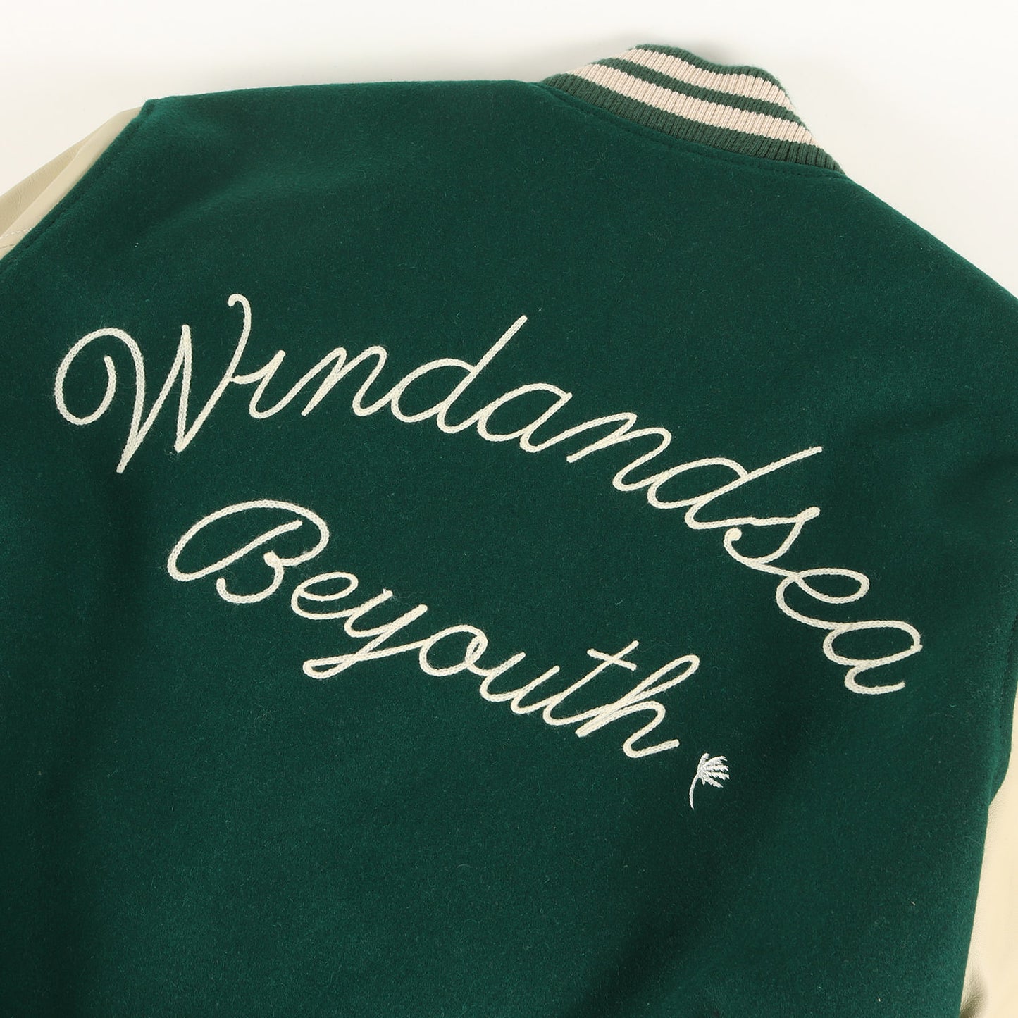 3周年記念 サガラワッペン 袖レザー メルトンウール スタジャン (BEYOUTH Varsity Jacket)