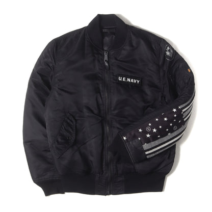 ×ALPHA 袖ニットカスタム リバーシブル ナイロン MA-1 フライトジャケット (ALPHA REVERSIBLE MA-1)