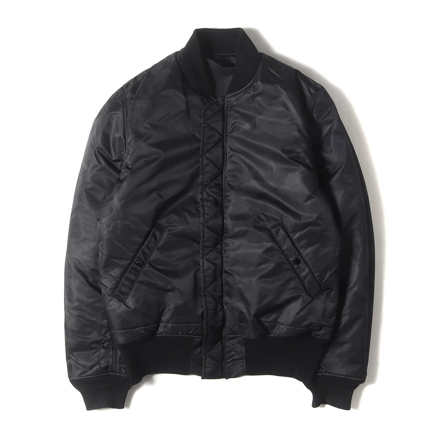 ×ALPHA 袖ニットカスタム リバーシブル ナイロン MA-1 フライトジャケット (ALPHA REVERSIBLE MA-1)