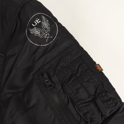 ×ALPHA 袖ニットカスタム リバーシブル ナイロン MA-1 フライトジャケット (ALPHA REVERSIBLE MA-1)