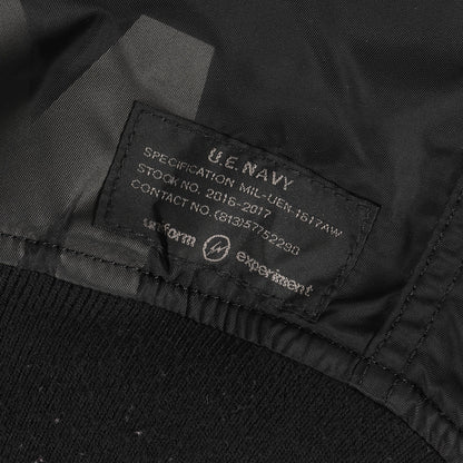 ×ALPHA 袖ニットカスタム リバーシブル ナイロン MA-1 フライトジャケット (ALPHA REVERSIBLE MA-1)