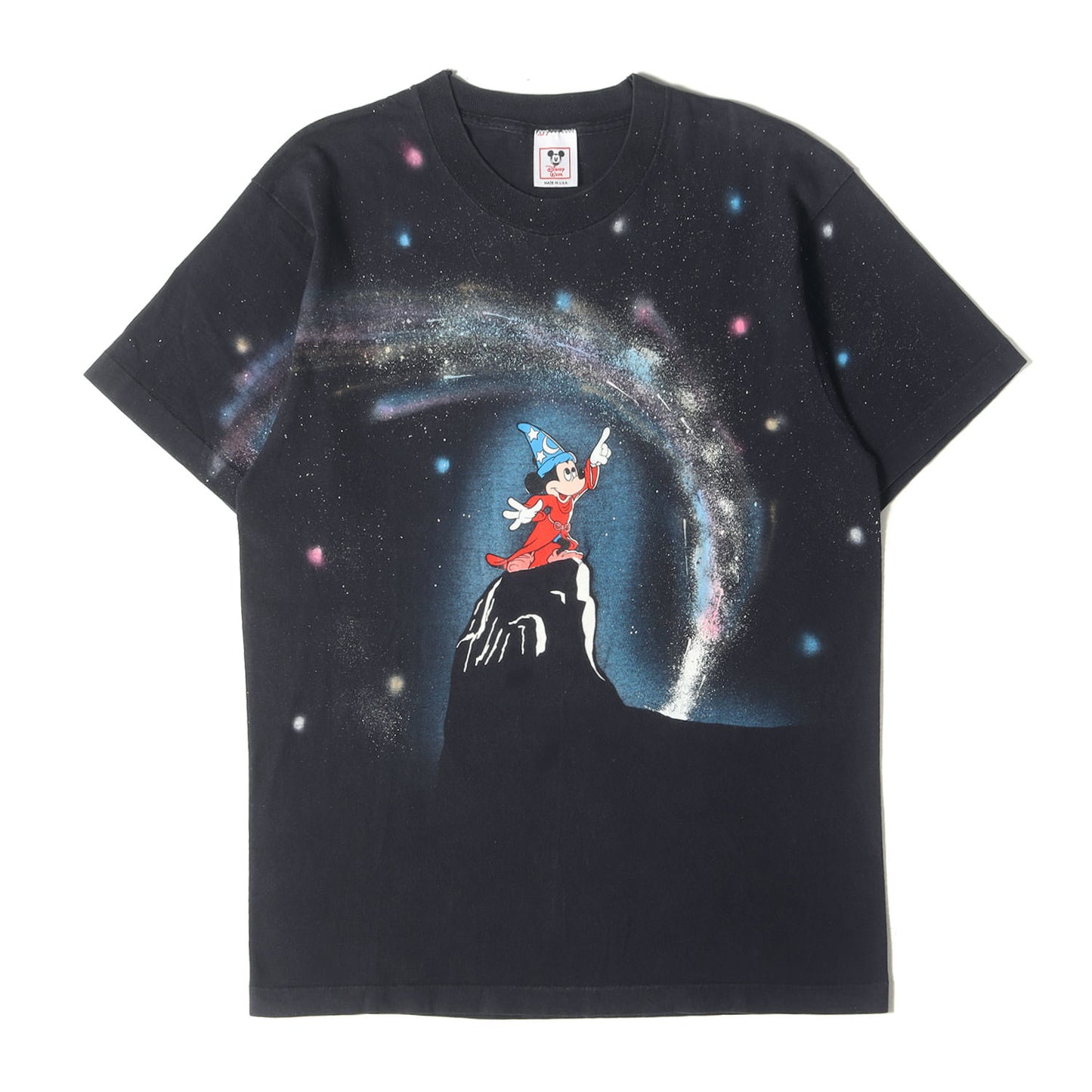 90s オールオーバー ファンタジア ミッキーマウス Tシャツ (FANTASIA MICKEY GALAXY)
