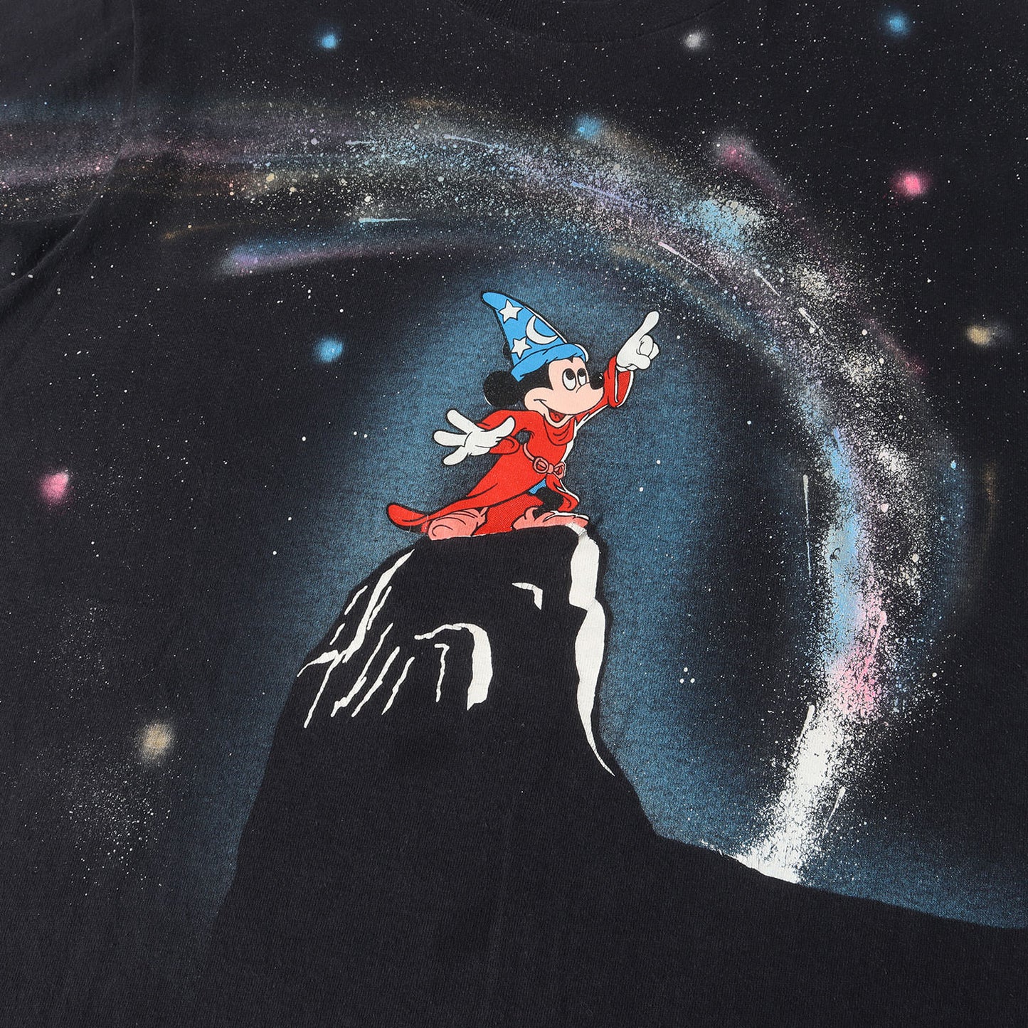 90s オールオーバー ファンタジア ミッキーマウス Tシャツ (FANTASIA MICKEY GALAXY)