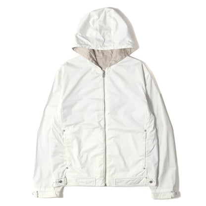 セリエボタン付き フーデッド ストレッチ ナイロン フルジップ ジャケット