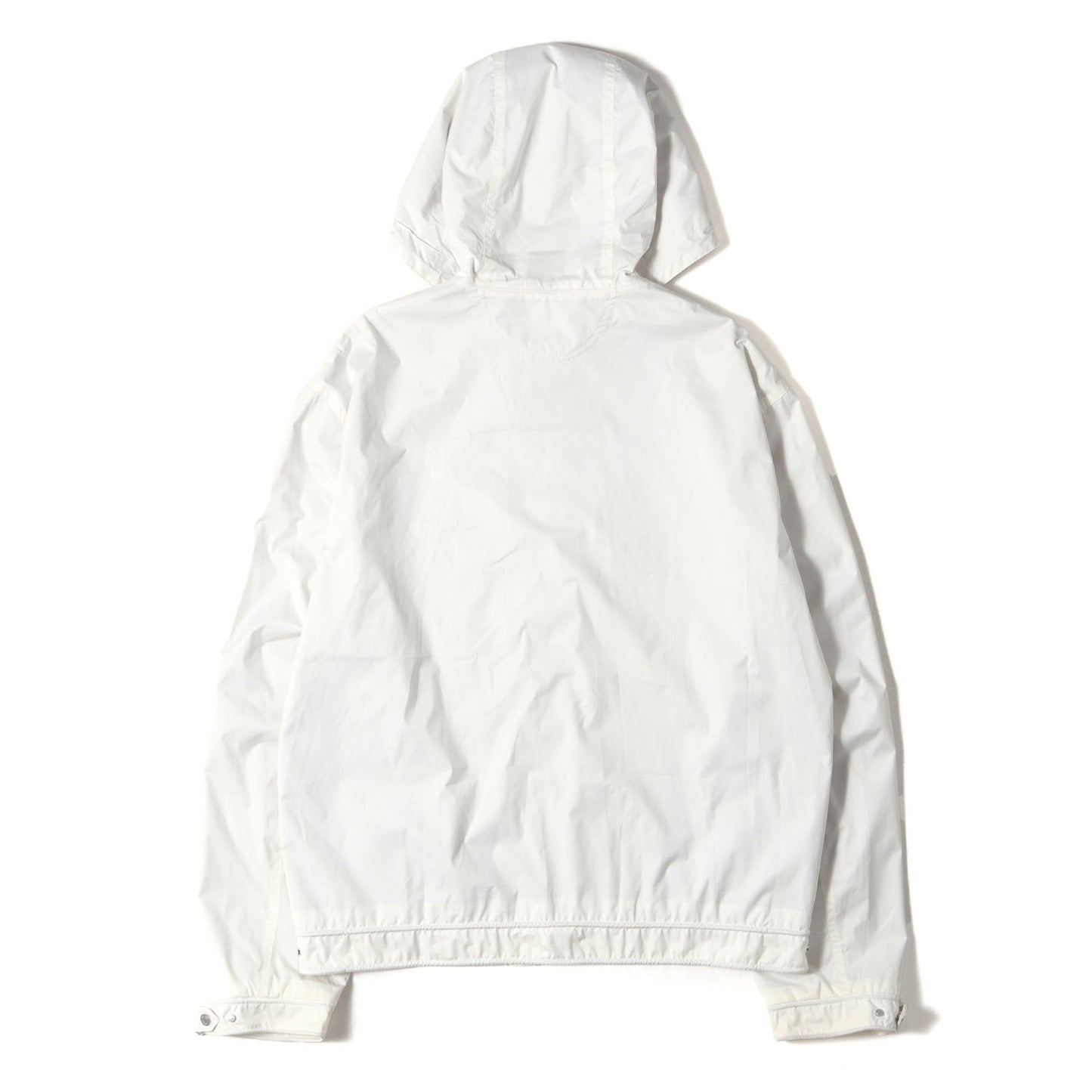 セリエボタン付き フーデッド ストレッチ ナイロン フルジップ ジャケット