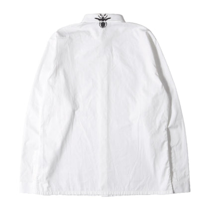 Bee 刺繍 比翼ボタン ドレスシャツ