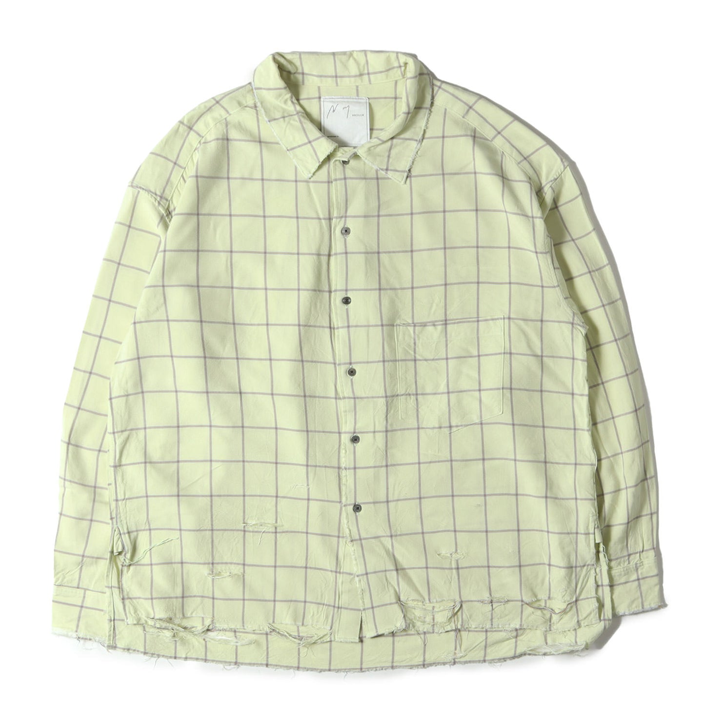 24SS クラッシュ加工 チェック レーヨン ボタン シャツ (RAYON CHECK CRASH LS SHIRT)