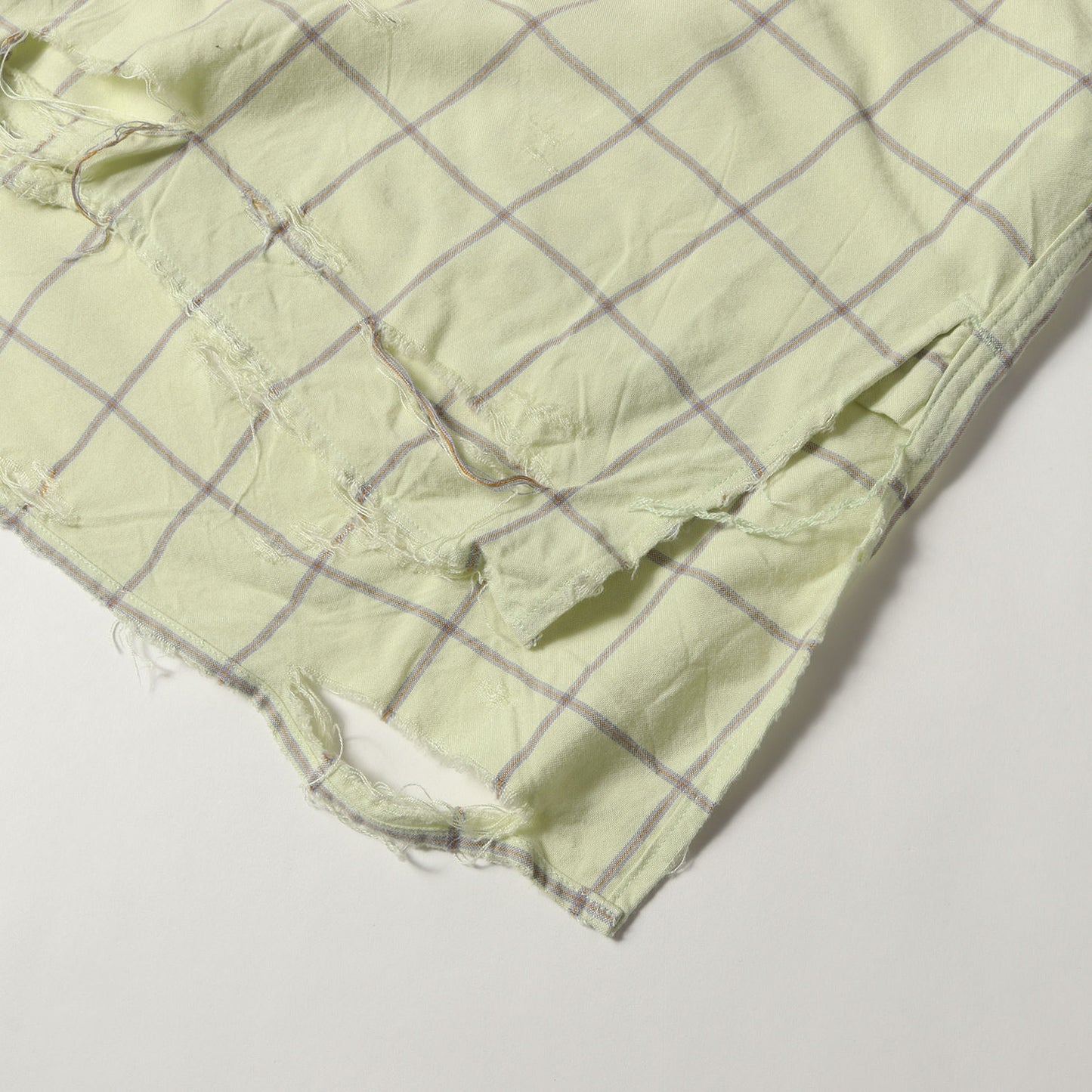 24SS クラッシュ加工 チェック レーヨン ボタン シャツ (RAYON CHECK CRASH LS SHIRT)