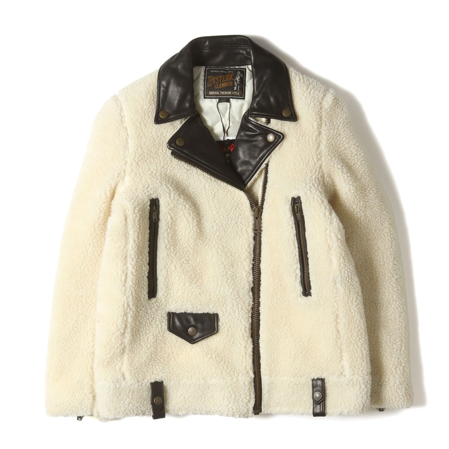 ラムレザー コンビ ボアフリース ダブル ライダース ジャケット (BOA RIDERS JACKET)