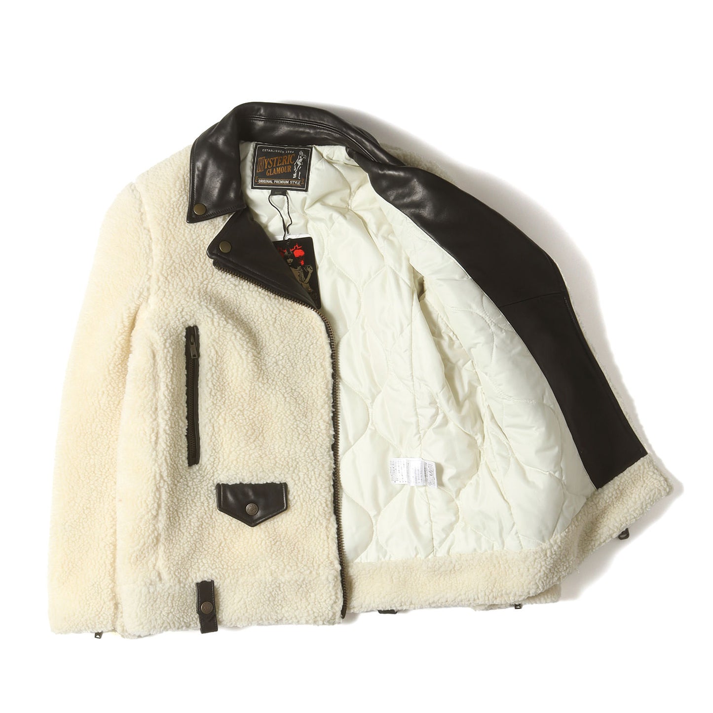 ラムレザー コンビ ボアフリース ダブル ライダース ジャケット (BOA RIDERS JACKET)