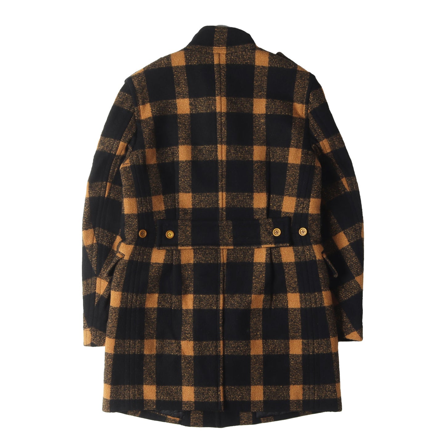スタンドカラー チェック メルトンウール ボタン コート Burberry Prorsum