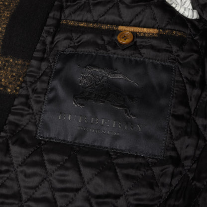 スタンドカラー チェック メルトンウール ボタン コート Burberry Prorsum