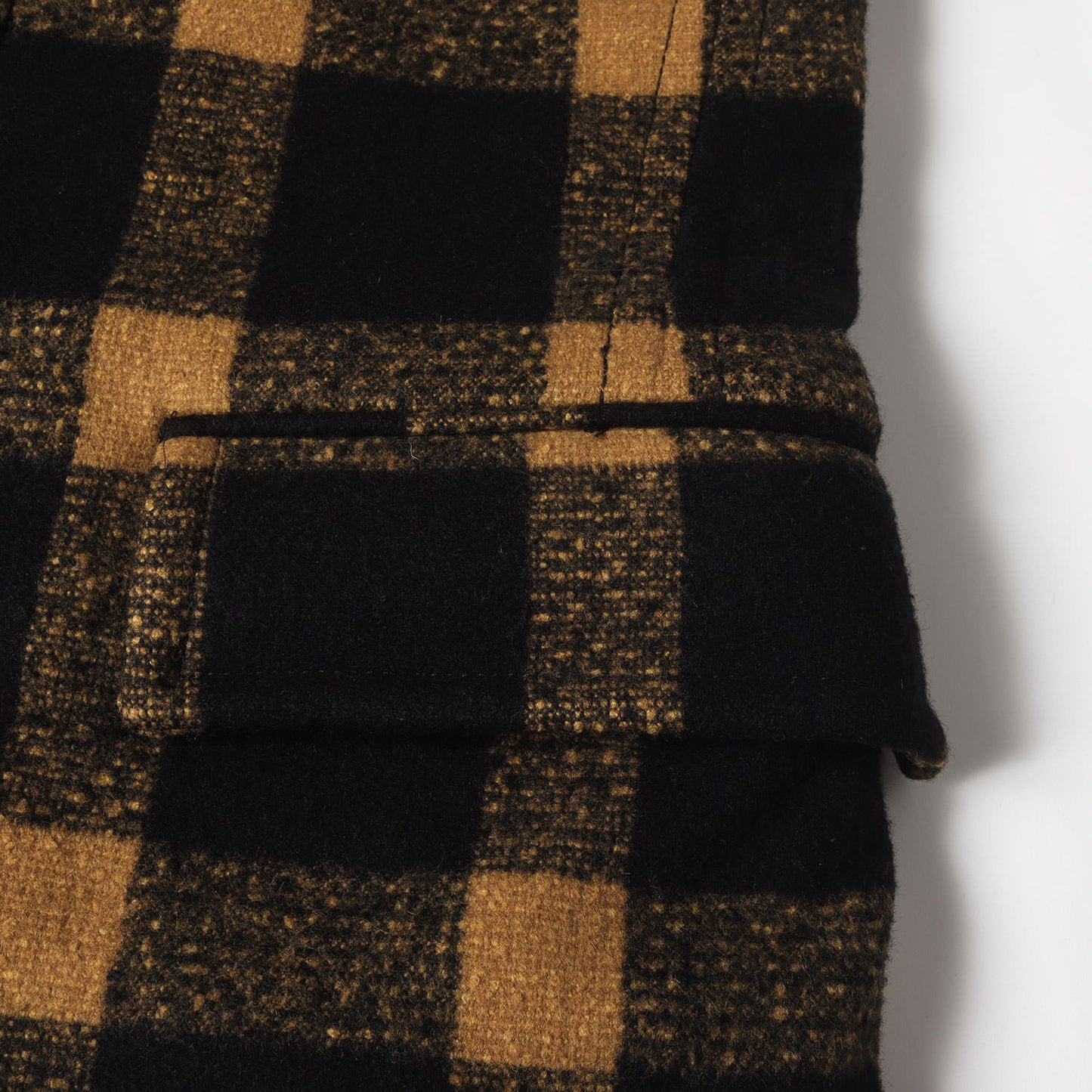 スタンドカラー チェック メルトンウール ボタン コート Burberry Prorsum