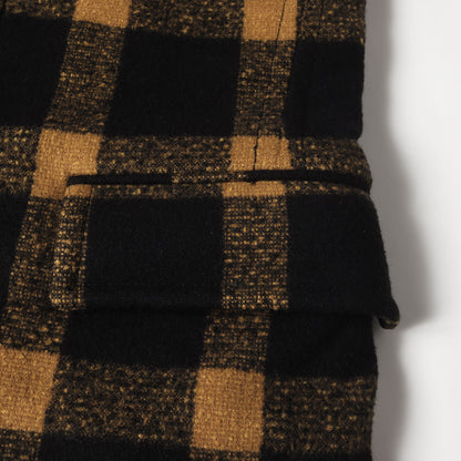 スタンドカラー チェック メルトンウール ボタン コート Burberry Prorsum