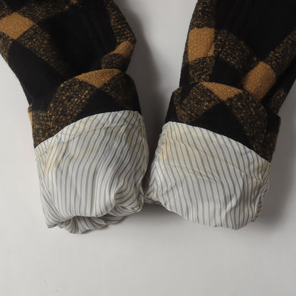 スタンドカラー チェック メルトンウール ボタン コート Burberry Prorsum