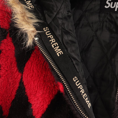 18AW ダイヤモンドパターン フェイクファー フルジップ フーデッド ジャケット (Diamond Faux Fur Jacket)