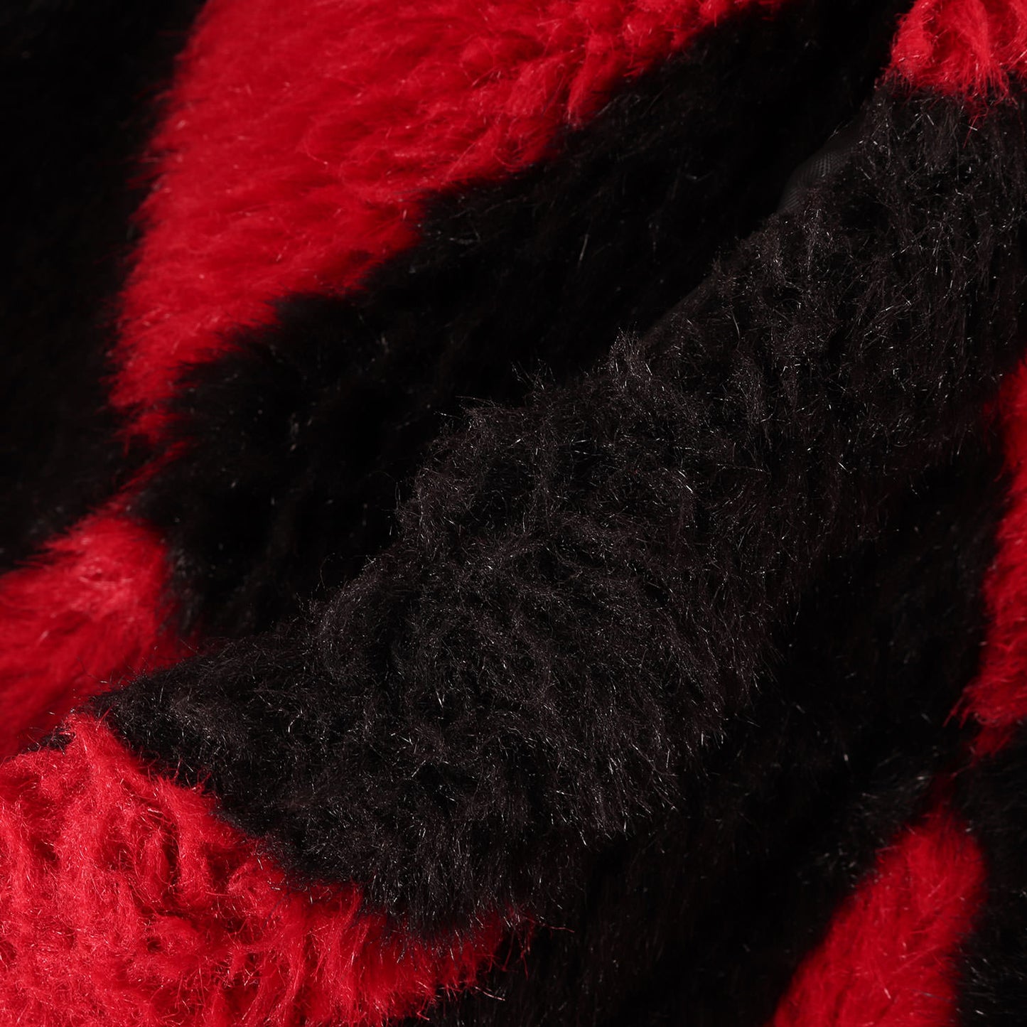 18AW ダイヤモンドパターン フェイクファー フルジップ フーデッド ジャケット (Diamond Faux Fur Jacket)