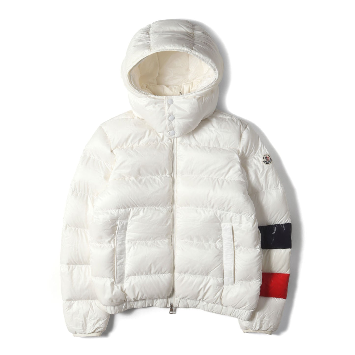 フランス国旗ライン ナイロン フルジップ フーデッド ダウンジャケット (WILLM JACKET)