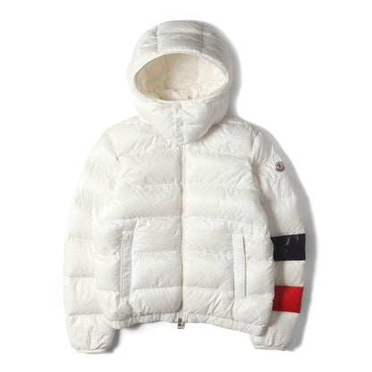 フランス国旗ライン ナイロン フルジップ フーデッド ダウンジャケット (WILLM JACKET)