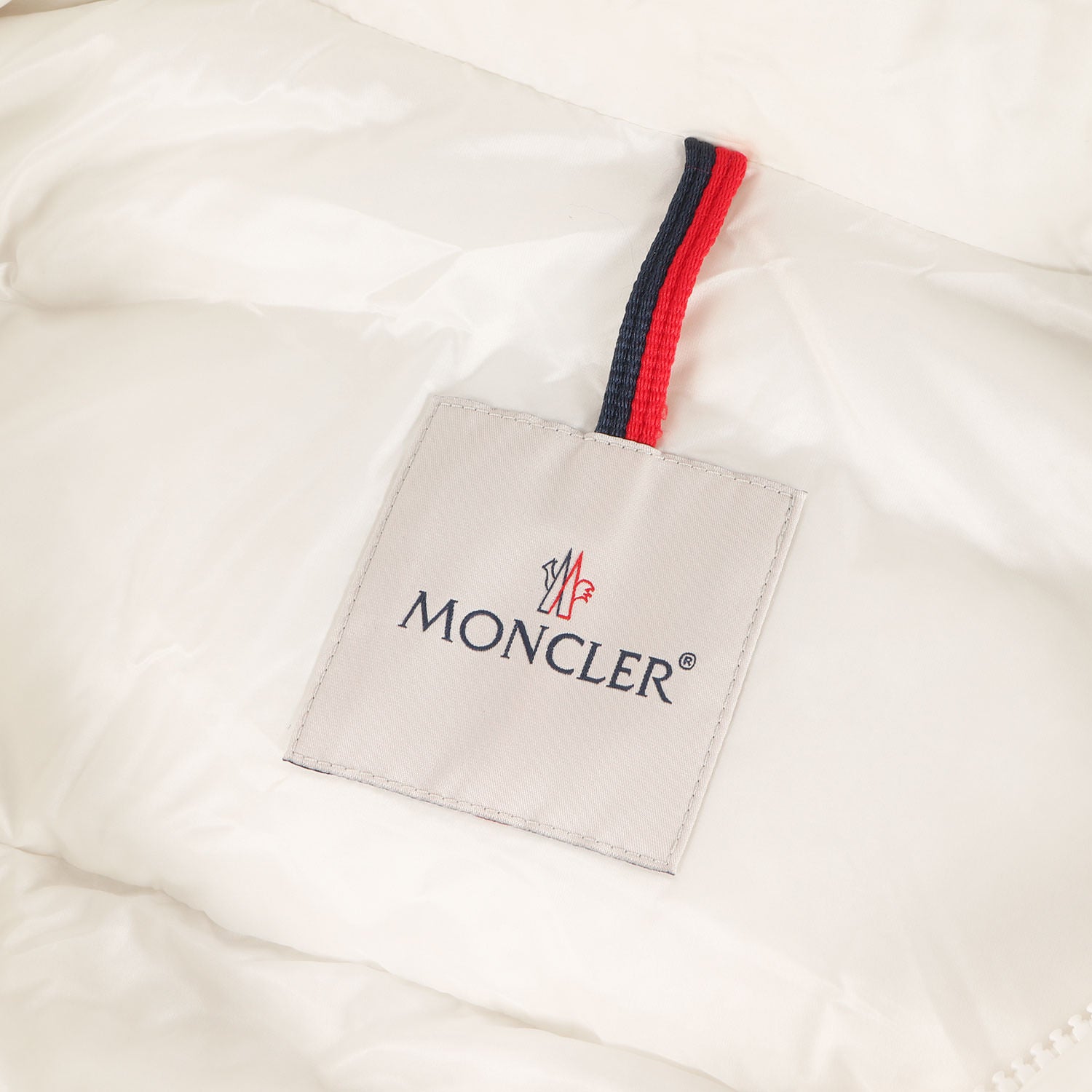 フランス国旗ライン ナイロン フルジップ フーデッド ダウンジャケット