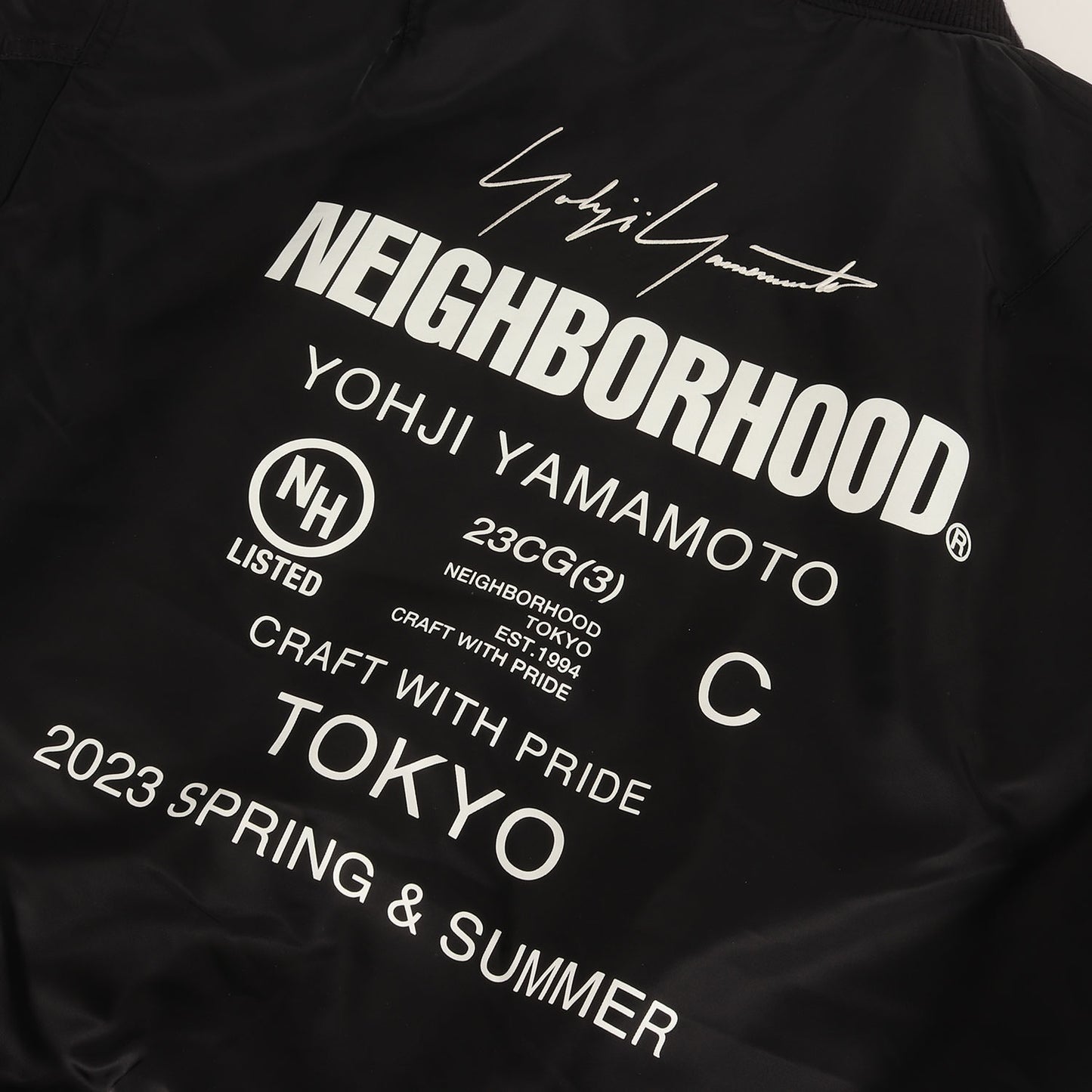 23SS ×Yohji Yamamoto POUR HOMME バックロゴ MA-1 ナイロン フライトジャケット (YN.MA-1 JACKET.NY)