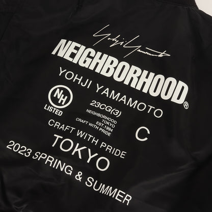 23SS ×Yohji Yamamoto POUR HOMME バックロゴ MA-1 ナイロン フライトジャケット (YN.MA-1 JACKET.NY)