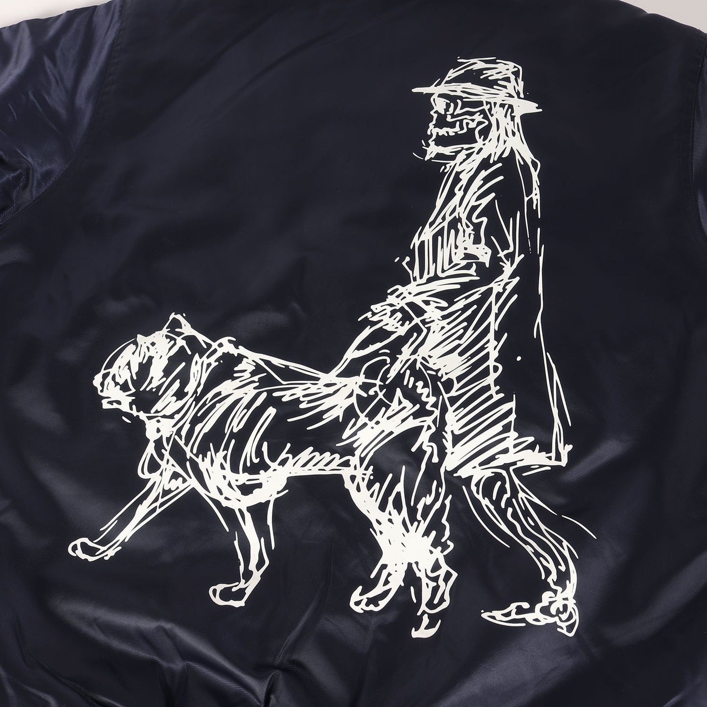 ×NEW ERA バックイラスト ナイロン サテン スタジャン (NYLON VIRSITY JKT)