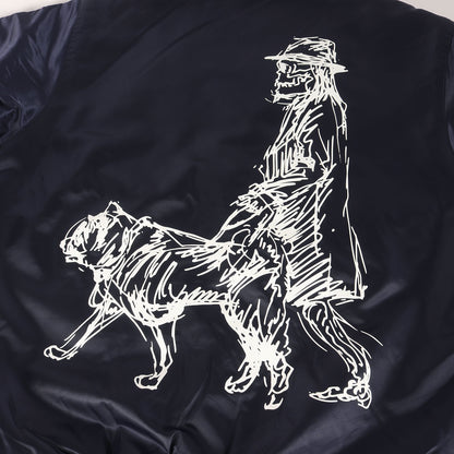 ×NEW ERA バックイラスト ナイロン サテン スタジャン (NYLON VIRSITY JKT)
