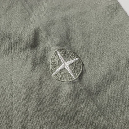 コンパスロゴ刺繍 ポケット付き クルーネック ロングスリーブ Tシャツ
