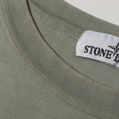 コンパスロゴ刺繍 ポケット付き クルーネック ロングスリーブ Tシャツ