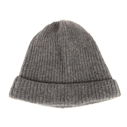 24AW トライアングルロゴプレート付き カシミヤウール ニット ビーニー (Wool cashmere Knit Beanie)