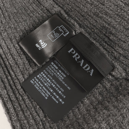 24AW トライアングルロゴプレート付き カシミヤウール ニット ビーニー (Wool cashmere Knit Beanie)