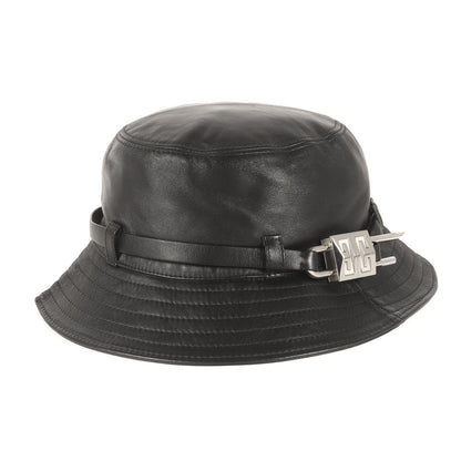 南京錠付き ラムレザー バケット ハット (Padlock Embellished Bucket Hat)