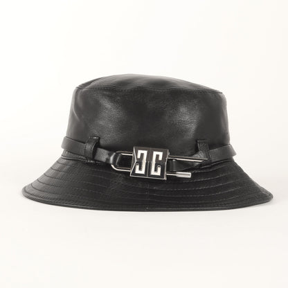 南京錠付き ラムレザー バケット ハット (Padlock Embellished Bucket Hat)