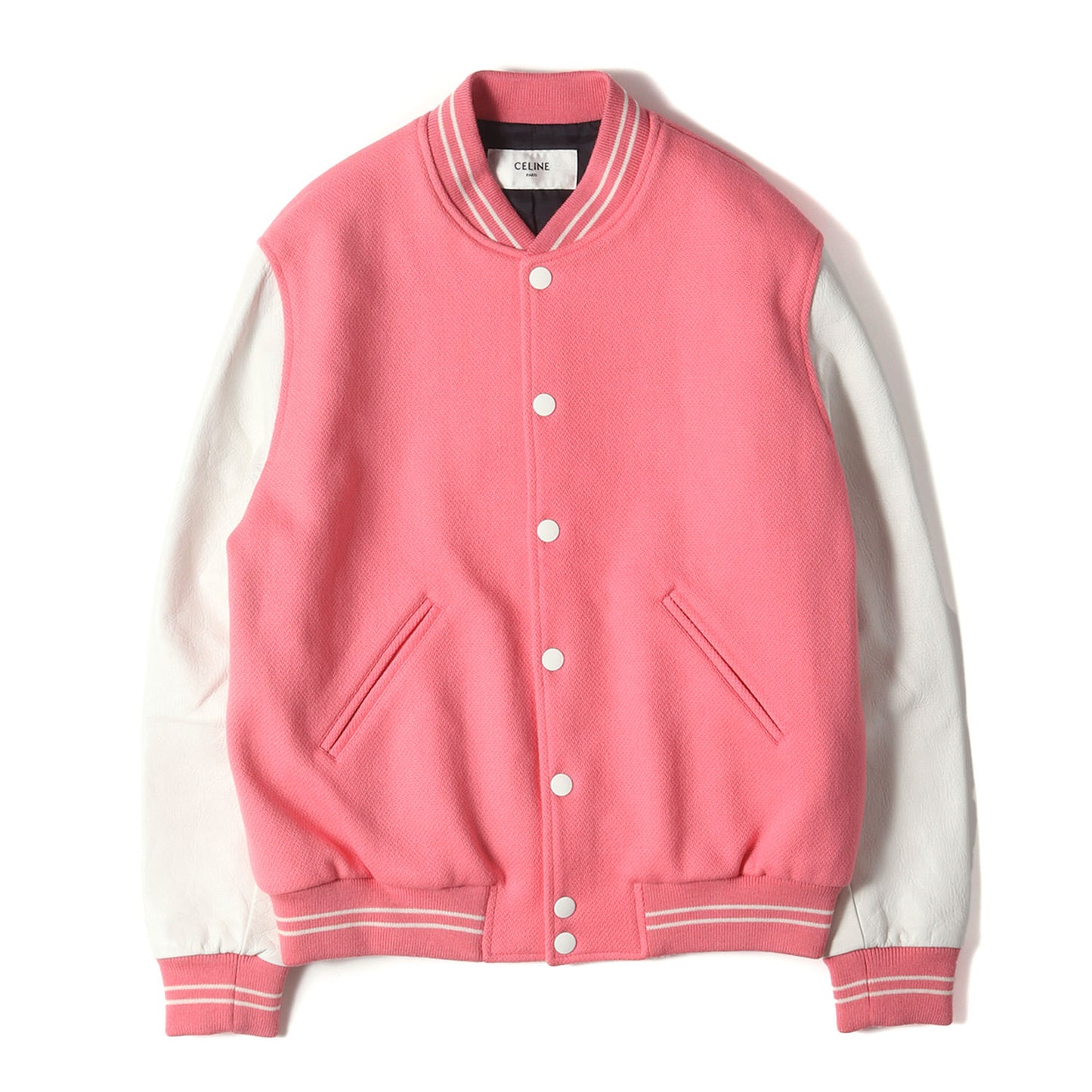 22SS ロゴパッチ 袖レザー メルトンウール スタジャン (Flamingo Tensions Teddy Jacket)