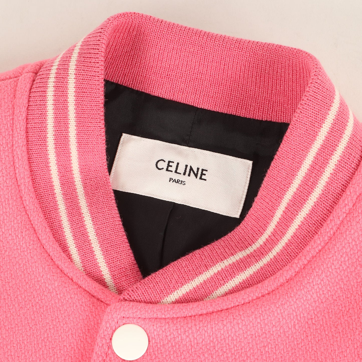 22SS ロゴパッチ 袖レザー メルトンウール スタジャン (Flamingo Tensions Teddy Jacket)