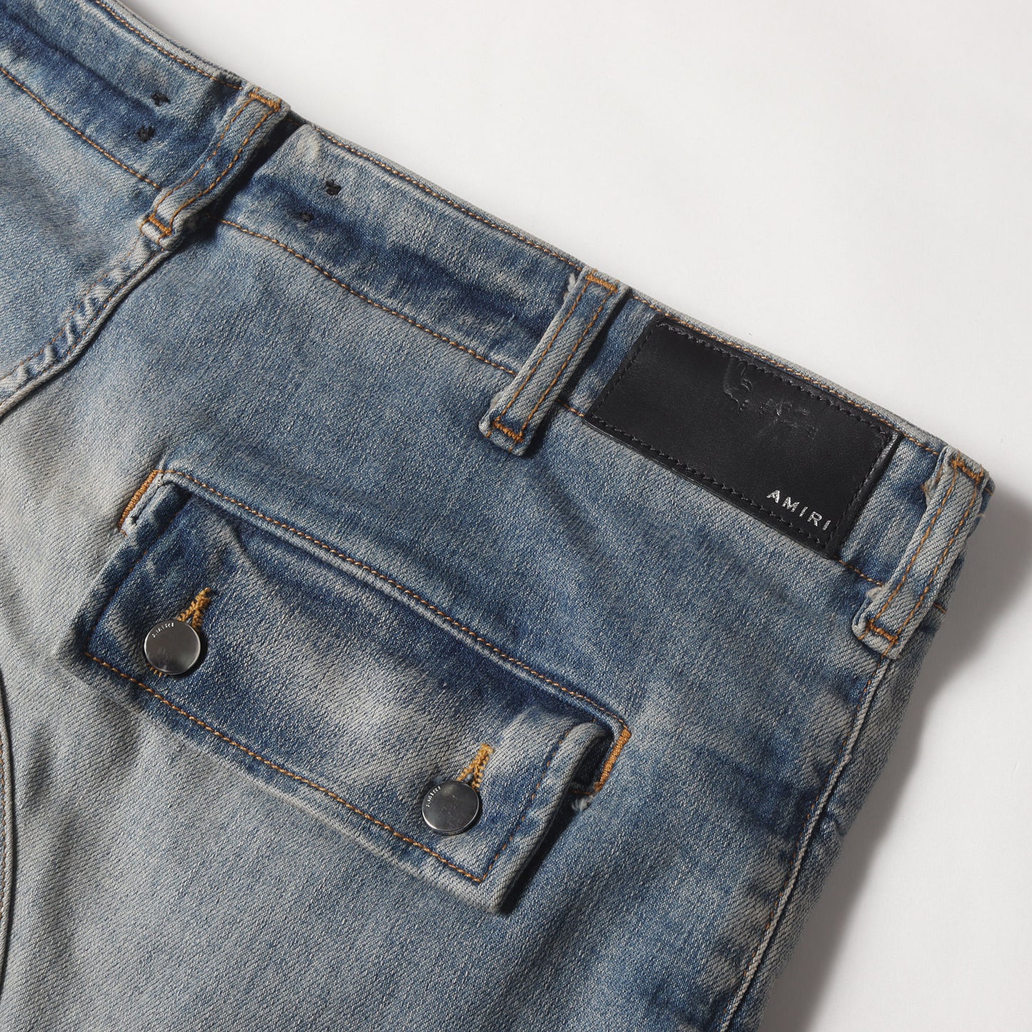ヴィンテージ加工 カーゴポケット フレア ストレッチ デニム パンツ (CARGO FLARE JEAN)