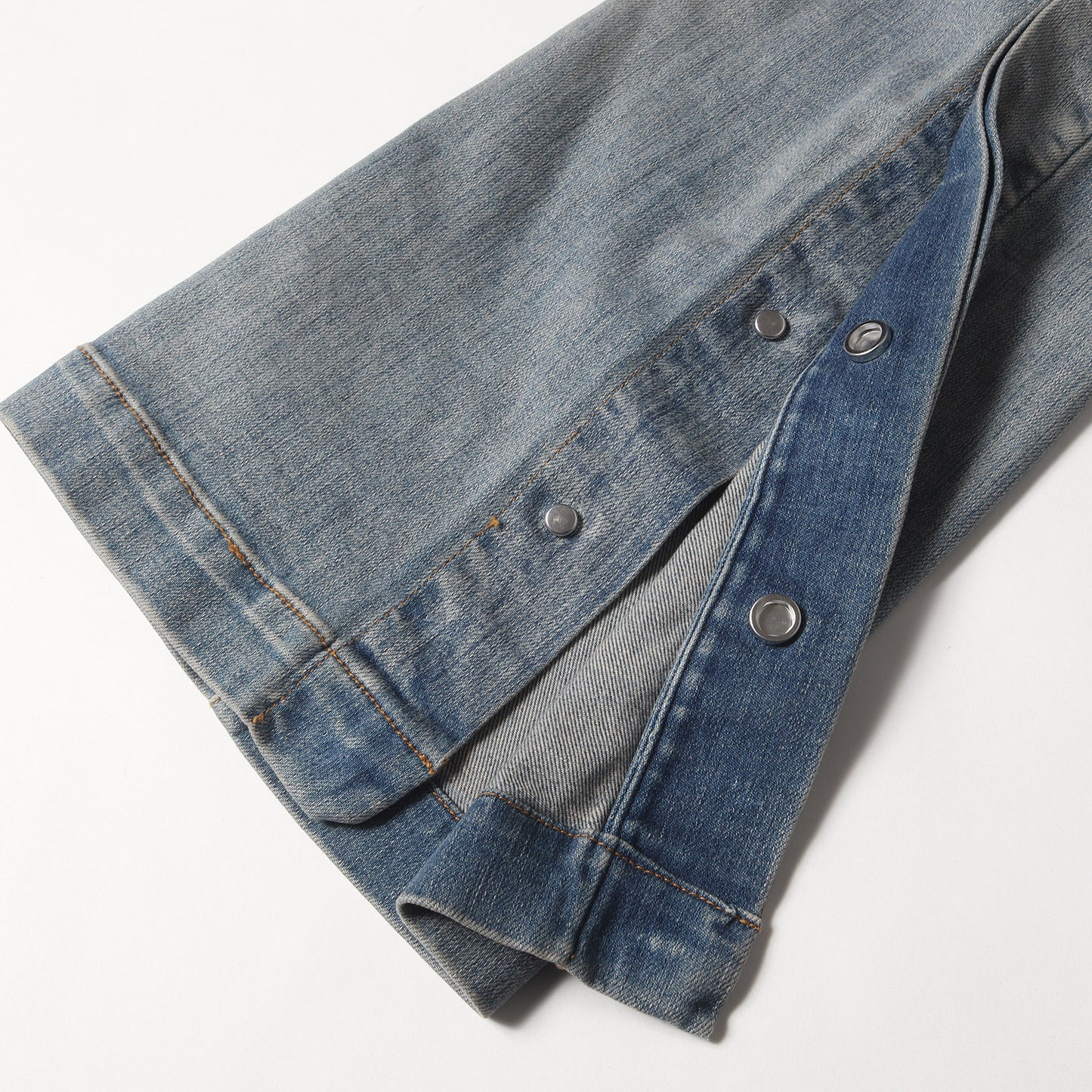 ヴィンテージ加工 カーゴポケット フレア ストレッチ デニム パンツ (CARGO FLARE JEAN)