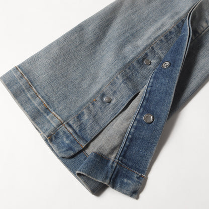 ヴィンテージ加工 カーゴポケット フレア ストレッチ デニム パンツ (CARGO FLARE JEAN)