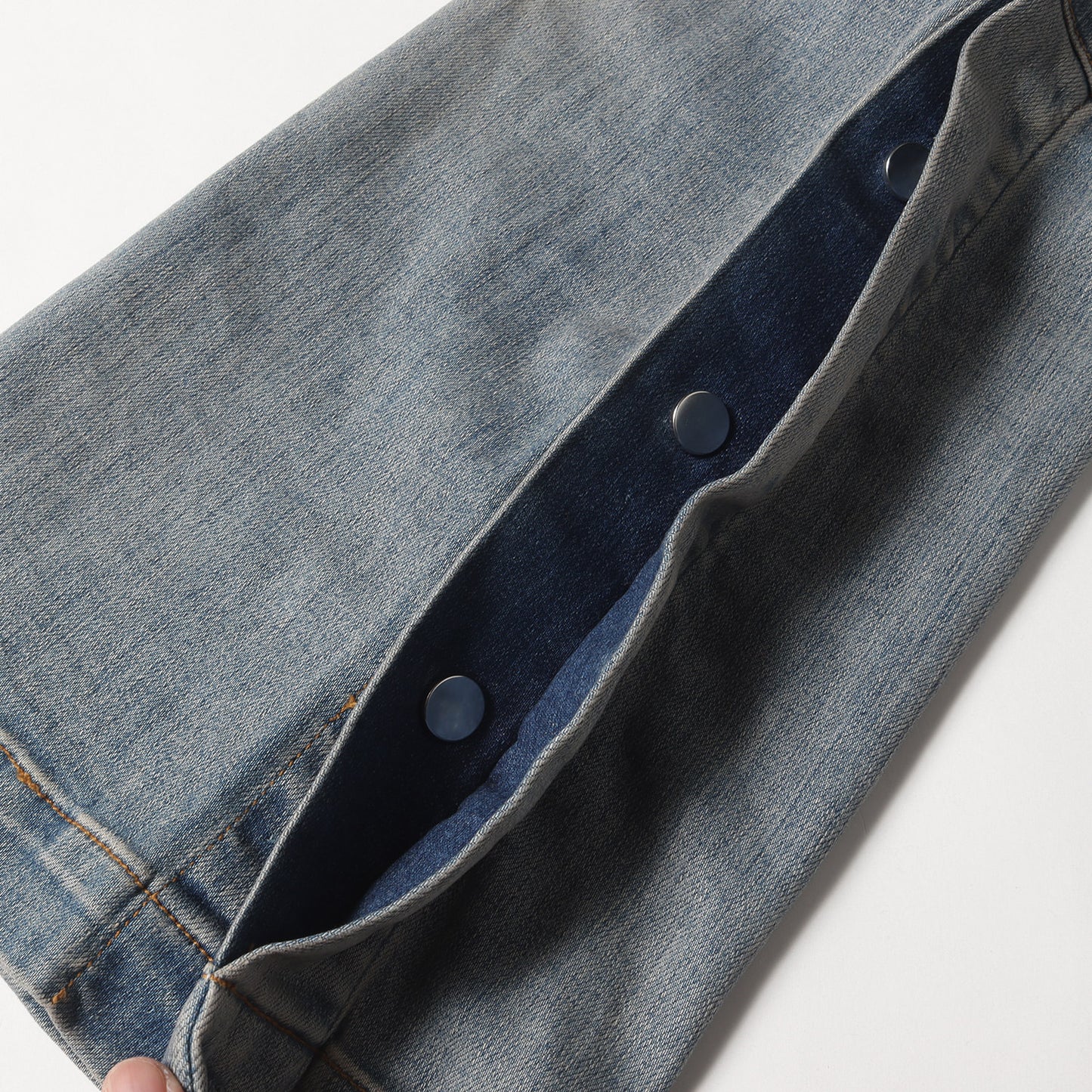 ヴィンテージ加工 カーゴポケット フレア ストレッチ デニム パンツ (CARGO FLARE JEAN)