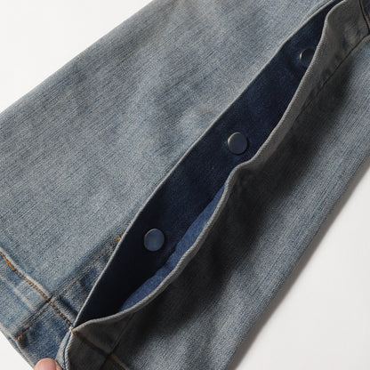 ヴィンテージ加工 カーゴポケット フレア ストレッチ デニム パンツ (CARGO FLARE JEAN)
