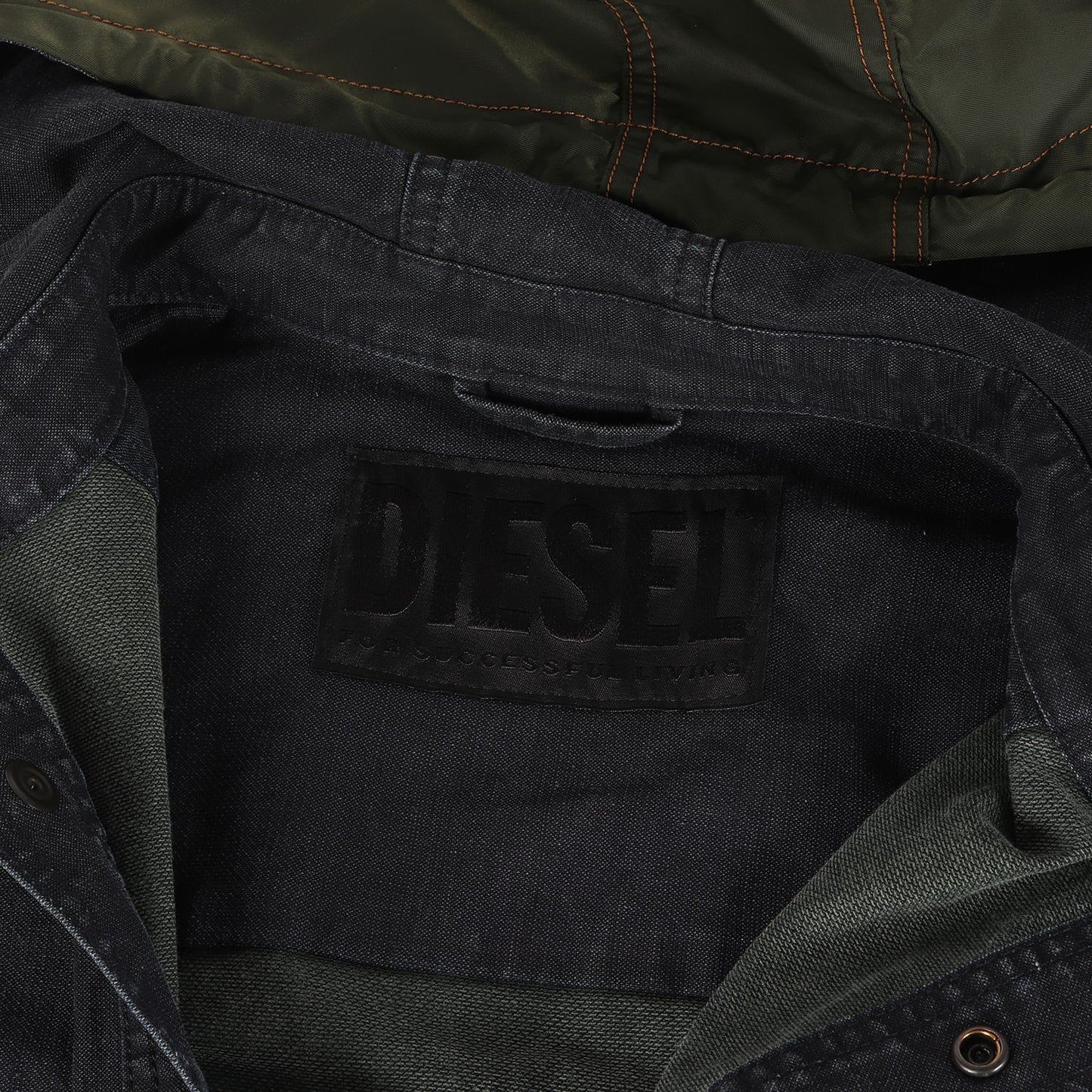 フード付き ナイロン切替 デニム ボタン オーバー シャツ ジャケット (D-SIMILAR-NE JACKET)