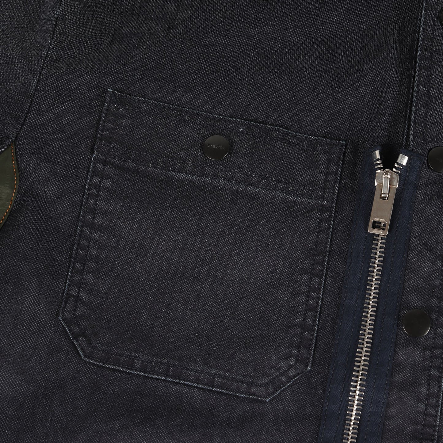 フード付き ナイロン切替 デニム ボタン オーバー シャツ ジャケット (D-SIMILAR-NE JACKET)