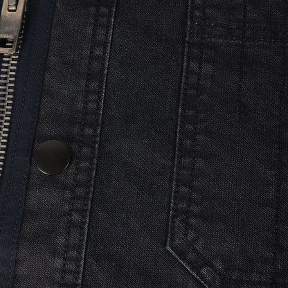 フード付き ナイロン切替 デニム ボタン オーバー シャツ ジャケット (D-SIMILAR-NE JACKET)